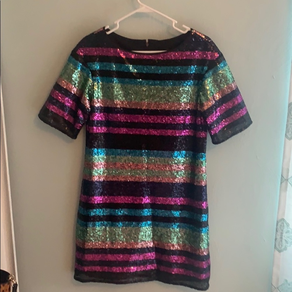 Laundry By Shelli Segal Multicolor Sequin Dress
